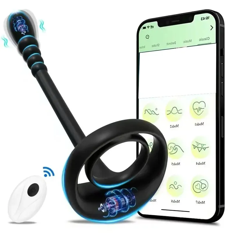 APP Remote Control Cockring Ring Vibrator for Men Testicle Massage Prostate Stimulate Anal Butt Plug Masturbator Adult Sex Toy — image 8