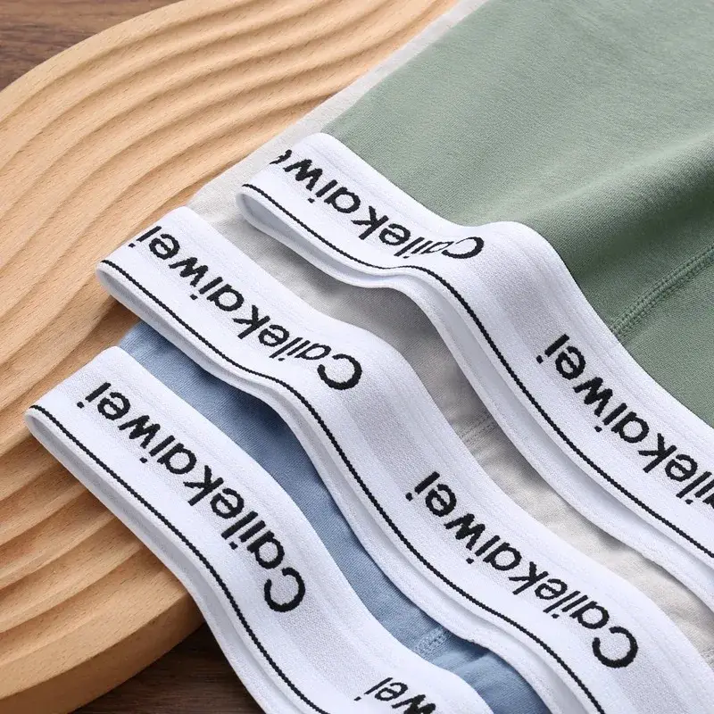 5Pcs/Lot Underwear Man High Quality Pure Cotton Antibacterial Flat-leg Pants Breathable Four-corner Waistband Men's Boxer Briefs