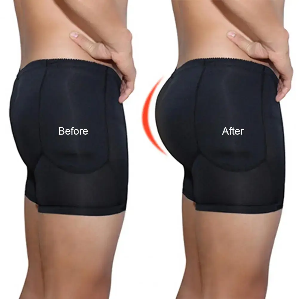 Sexy falso bunda acolchoada boxers homens cuecas almofada de enchimento shapewear bunda grossa levantada natural boxers roupa interior levantador de bunda — image 13
