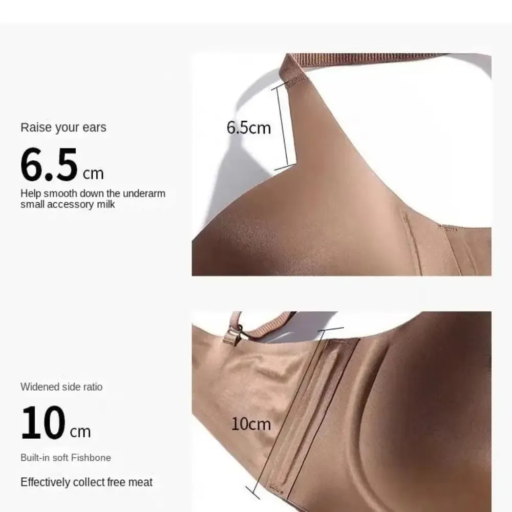 New Anti-sagging Lingerie Bras Solid Color Thin Lingerie Gathered Underwear Breathable Skin-Hugging Push Up Bra For Women — image 6