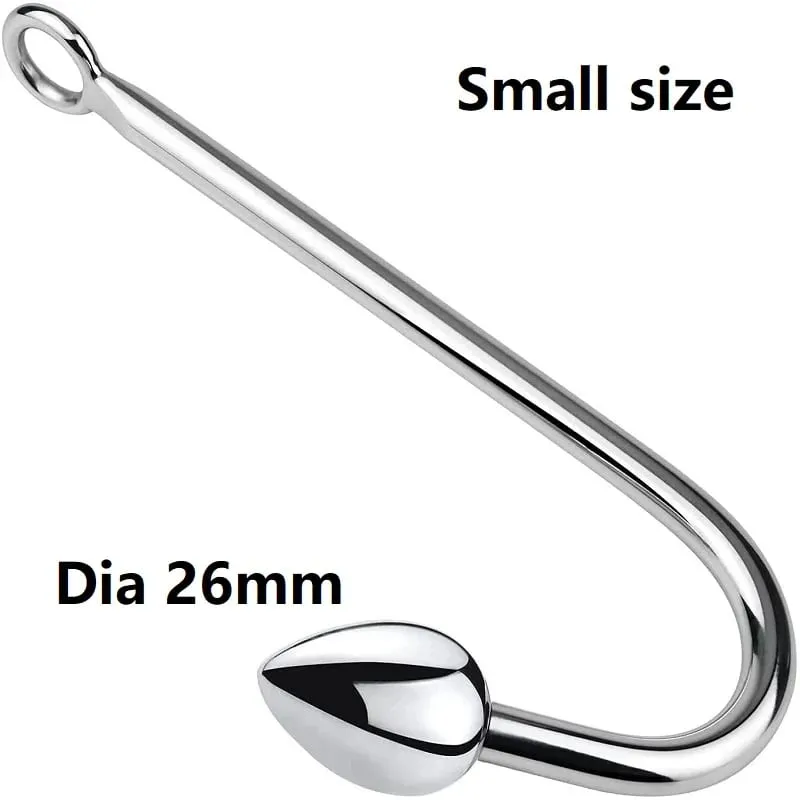 Juego de 3 bolas pequeñas, medianas y grandes, cuentas de gancho anal de metal, dilatador para cabeza, masajeador de próstata, juguete sexual bdsm para hombre