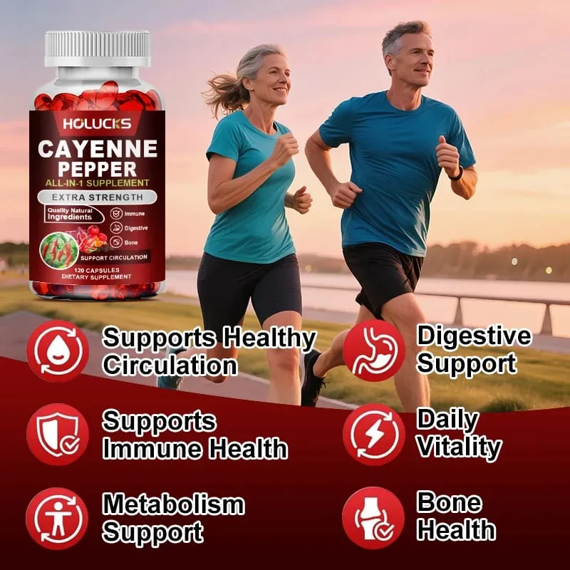 Advanced Cayenne Pepper Capsules with Vitamin D3 & K2 Support Circulation Immune Health & Digestive Comfort