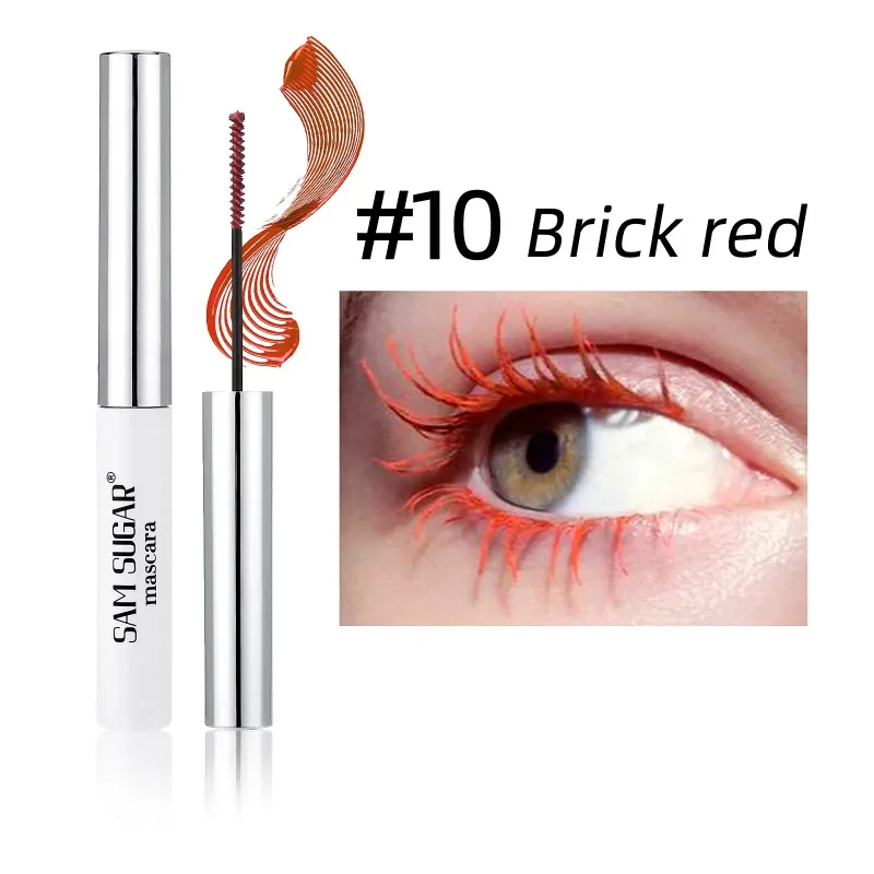 Färgglad Slender Mascara Vattenfast Snabbtorkande Curling Ögonfransar Flerfärgade Fransar Makeup Långvarig Blågrön Kosmetika — image 18