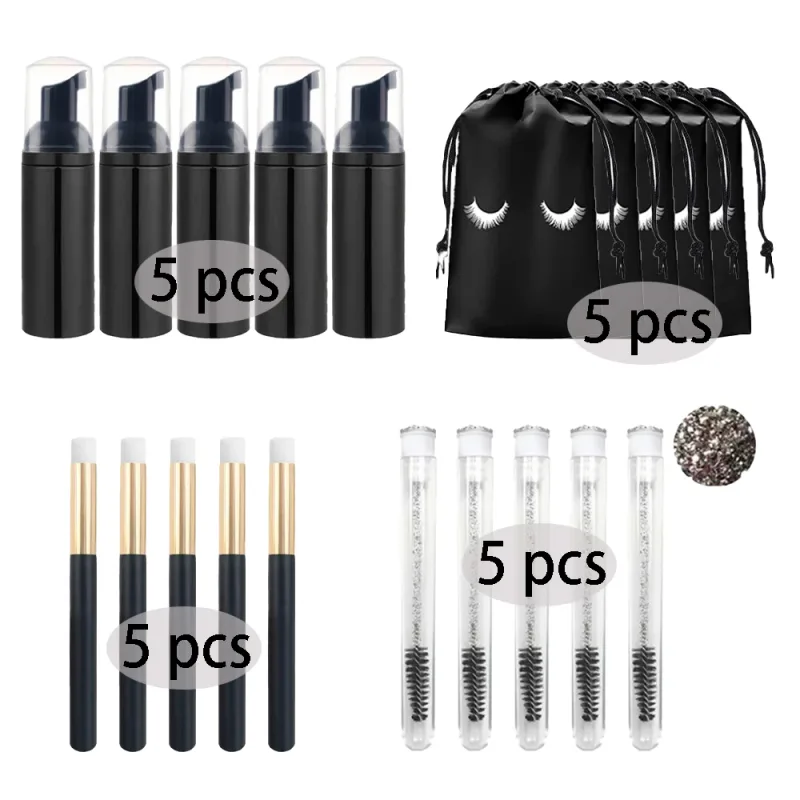 20/40Pcs 60ml 플라스틱 리필 가능 누출 방지 빈 폼 펌프 병 래쉬 샴푸 키트 여행 비누 디스펜서 페이스 워시 메이크업 도구