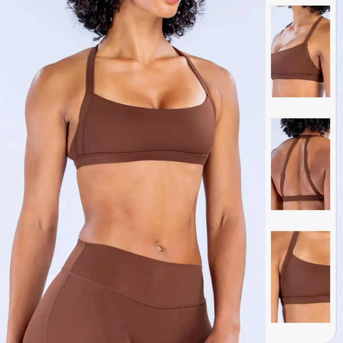 NO LOGO Double Shoulder Strap Sports Bra Fast-Drying Outdoor Running Fitness Top Backless Yoga Bra Women's — image 3