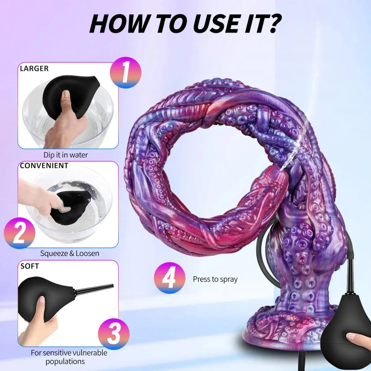 Polvo tentáculos ejaculação vibrador extra-longo monstro pau anal plug esguichando pênis buttplug adulto brinquedos sexuais para homens mulheres bdsm — image 3