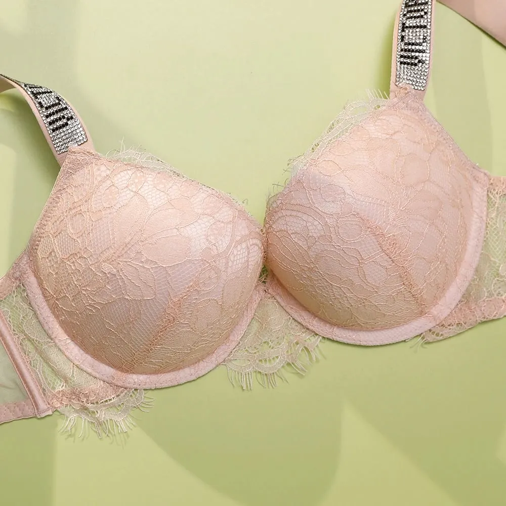 New V Lace Lingerie Set Women's Sexy Bra and Panty Set Comfortable push up Shapewear Adjustable Padded Gathered — image 6