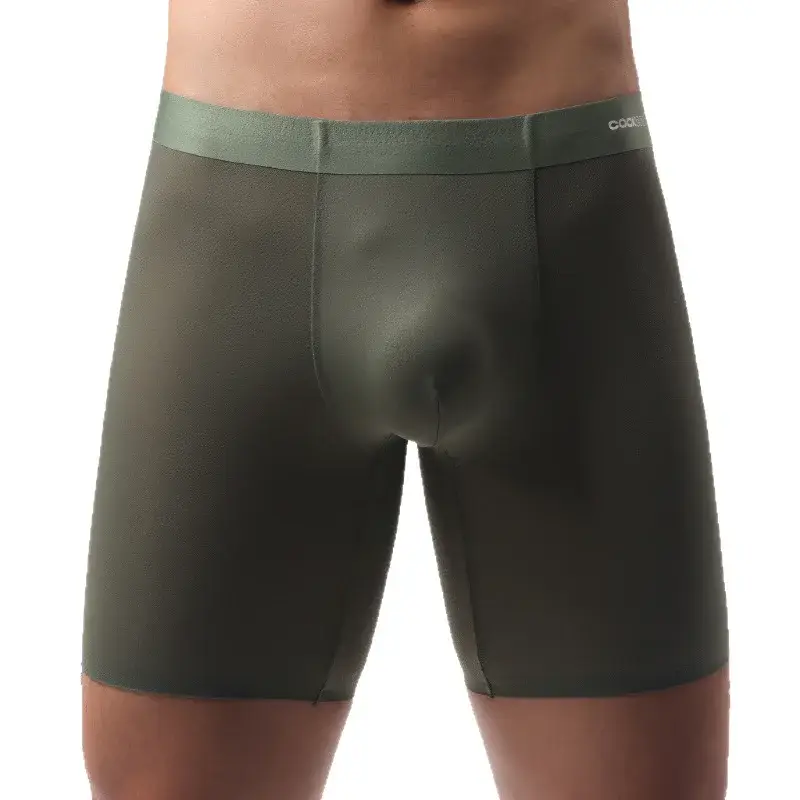 Ice Silk Långa boxershorts Herr Ultratunna Sportunderkläder som andas Sexiga genomskinliga trosor Man Snabbtorkande U Pouch kalsonger — image 6