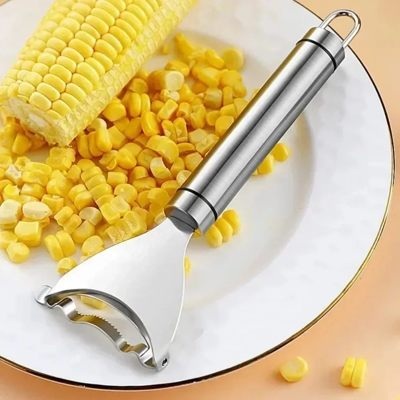 Corn Stripper Stainless Steel Manual Corn Planer Cob Stripper Reusable Corn Peeler Thresher Kitchen Fruit Vegetable Gadget Tool — image 3