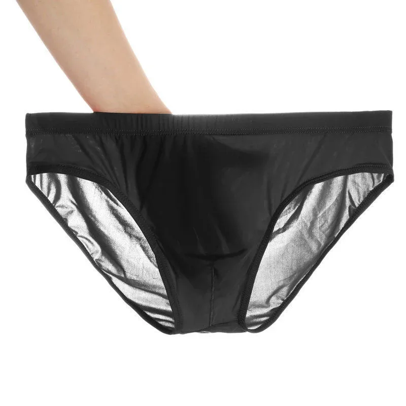 2 pçs ultra fino cuecas de seda gelo masculino plus size M-4XL cor sólida juventude translúcido cintura baixa respirável sexy calcinha masculina — image 8