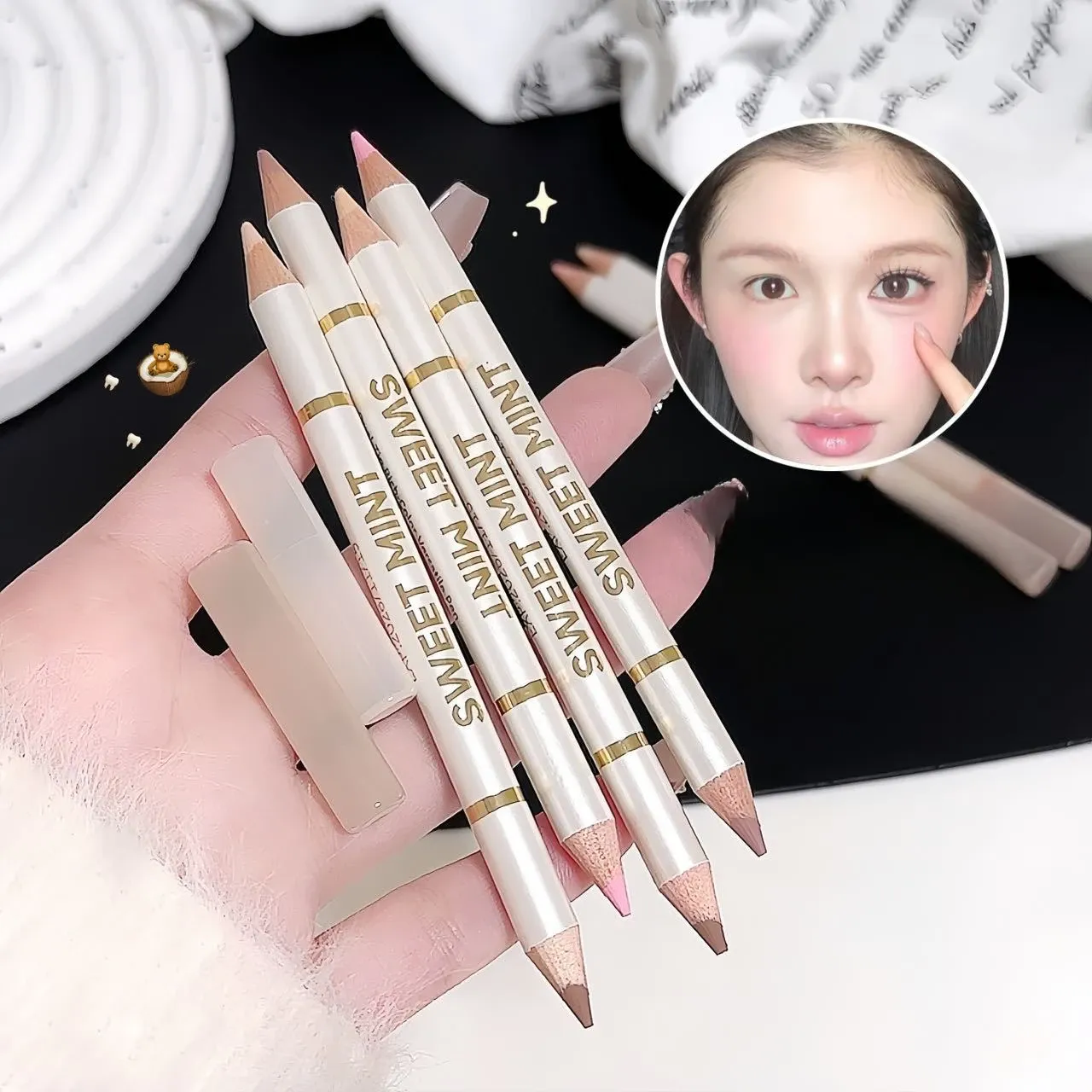 Double-Ended Lying Silkworm Pen Under Eye Liner Brighten Shadow Makeup Pencil Nude Pink Beige Lower Eyelid Highlighter Contour — image 2
