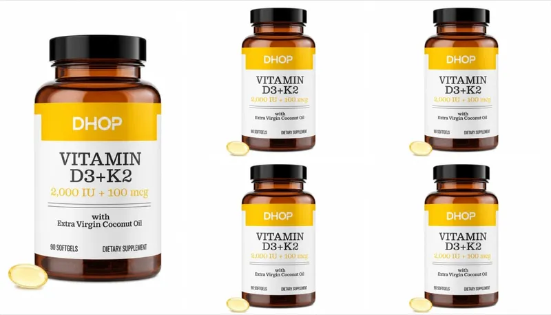Vitamin D3+K2 Capsules 2000 IU + 100 Mcg - Bone Health & Immune Support Calcium Absorption Daily Wellness Formula 90ct — image 11