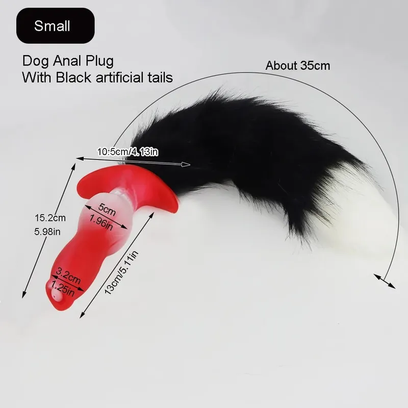 Anal Plug na may Tail BDSM Adult Sex Game Cosplay 18+ Anal Dildo para sa Babae Mga Lalaki Silicone Soft Butt Plug Gay Sex Toys para sa Party BDSM