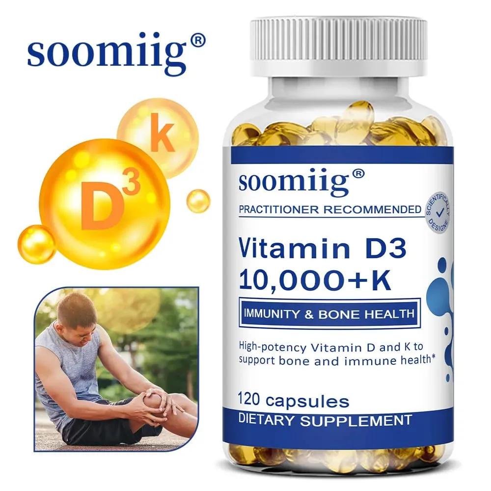 Vitamin D3 + K - Supplement for Immune Support Bone & Heart Health Vitamin D with MK-7 (Vitamin K2) Non-GMO Gluten-Free — image 2