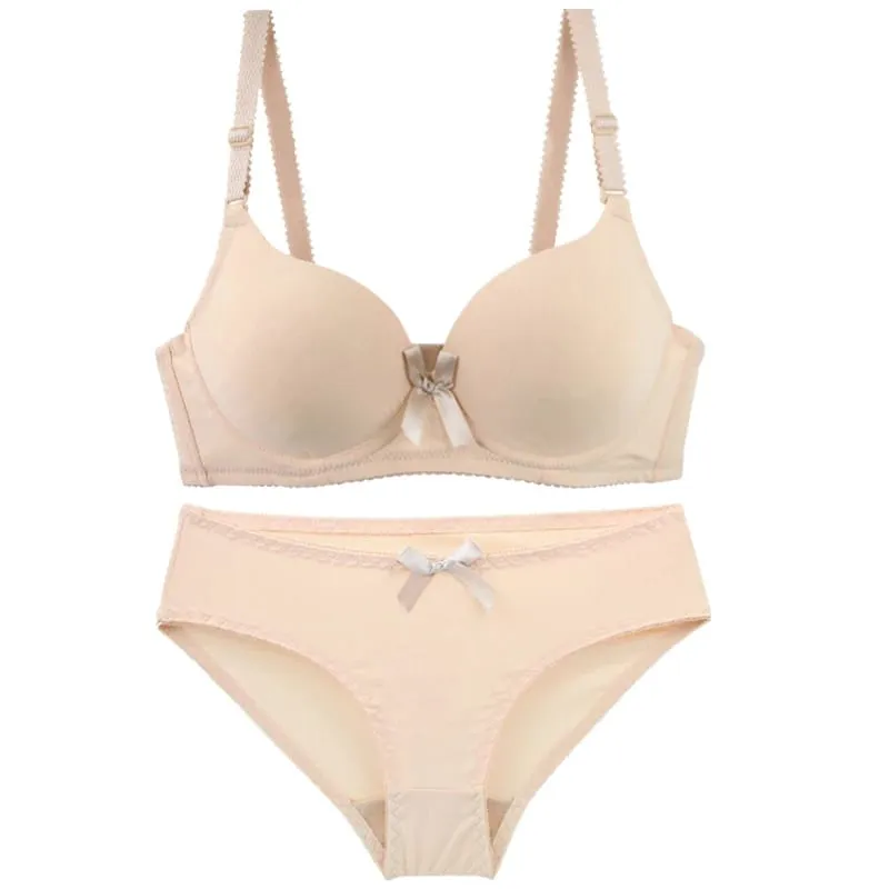 2025 novo sexy arco absorção de suor plus size conjunto sutiãs sólido suave sem costura respirável abc cup roupa interior plus up lingerie
