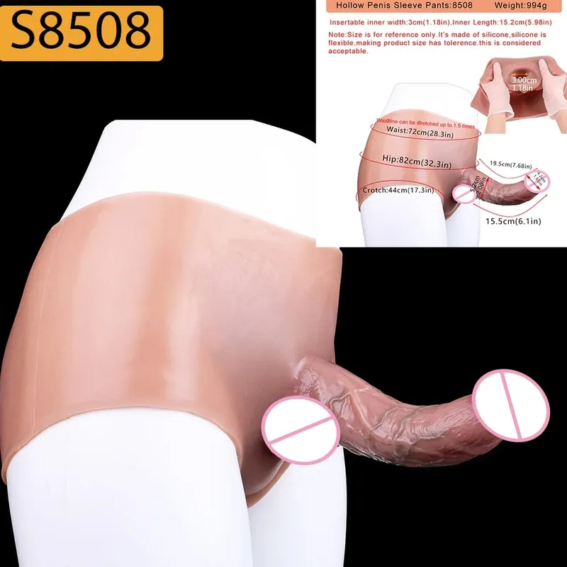 Strap-On Lifelike Penis Cover насадка на член Large Hollow DildoPants Intim vuxen sexleksak för par Sex — image 32