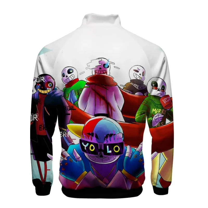 Luxo popular sans undertale 3d impressão zíper raglan jaqueta blusão meninos/meninas confortáveis gola jaquetas casacos — image 15