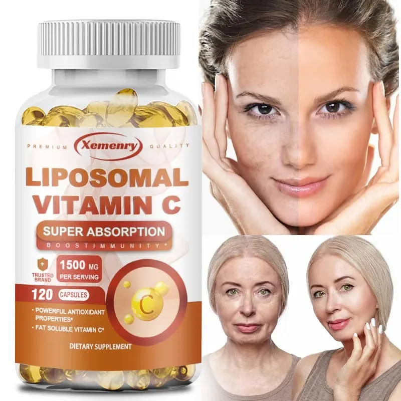 Liposomal Vitamin C Capsules - Powerful Antioxidant Promotes Collagen Production Skin Glow Supports Heart Immune Health — image 2