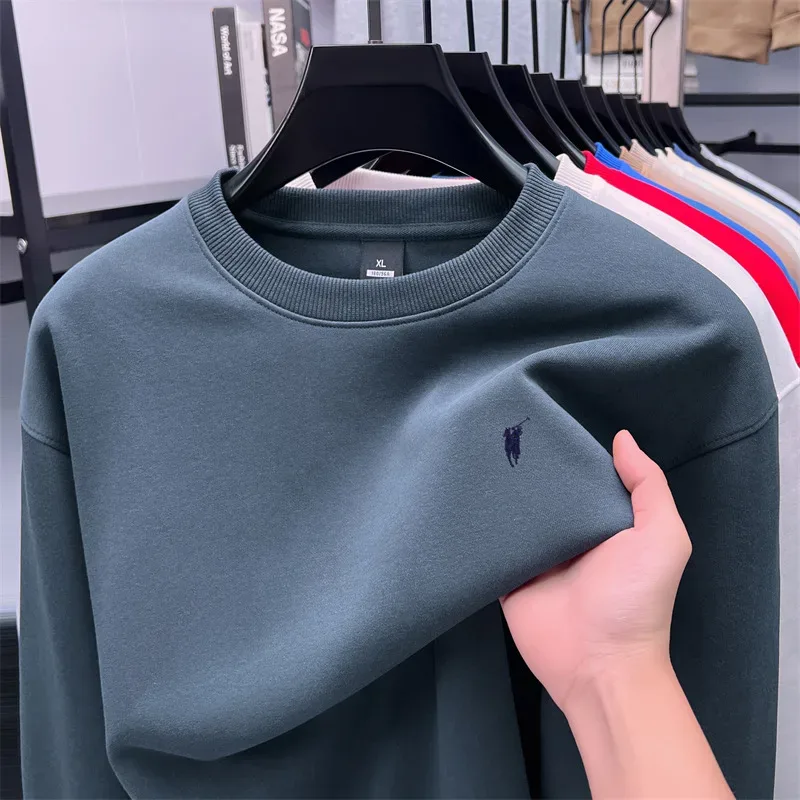 2026 Men's Crewneck Casual Long-sleeve Printed Leisure T-shirt Solid-color Multi-functional Leisure T-shirt — image 14