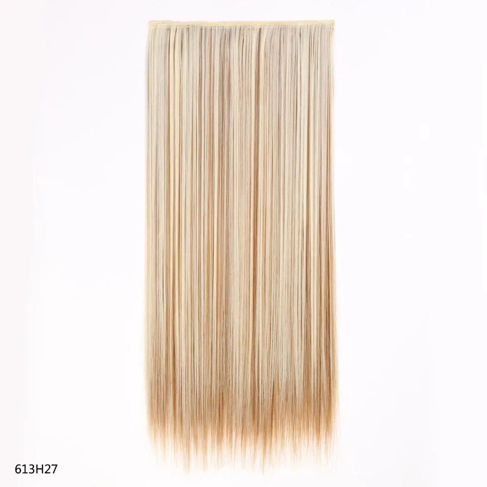Syntetické prodloužení vlasů jednodílné s klipem 5Clips v dlouhé rovné vlasy blond pro ženy každodenní použití — image 20