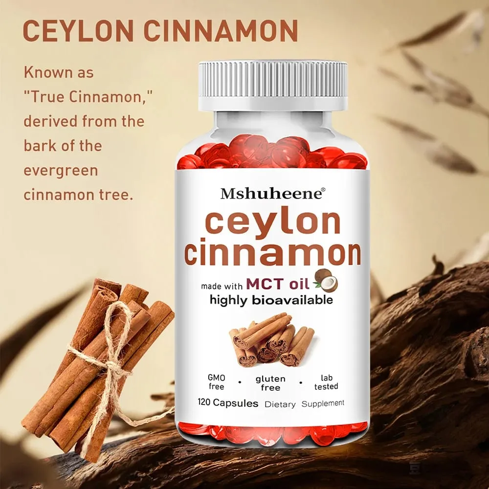 Cápsulas orgânicas de canela do Ceilão 600mg de alta potência suporta antioxidante energia imunológica coração articulação osso e saúde digestiva — image 4