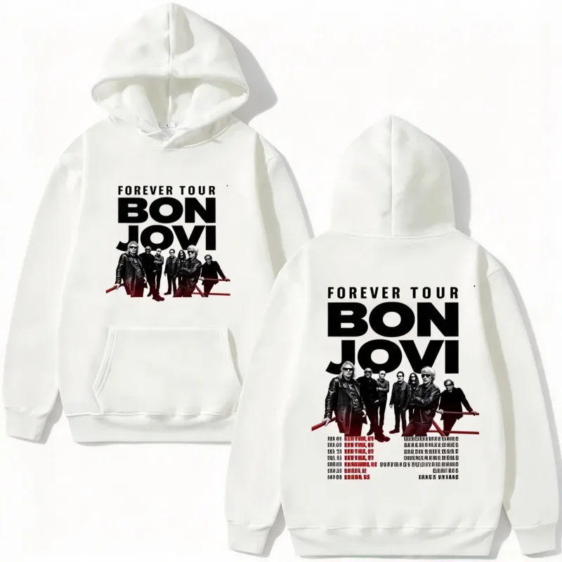 2026 Hoodie Herr Vintage Rock Band Grupp Affisch Turné Datum Text Konsttryck Sweatshirt Estetisk Hip Hop Oversized långärmade toppar — image 8