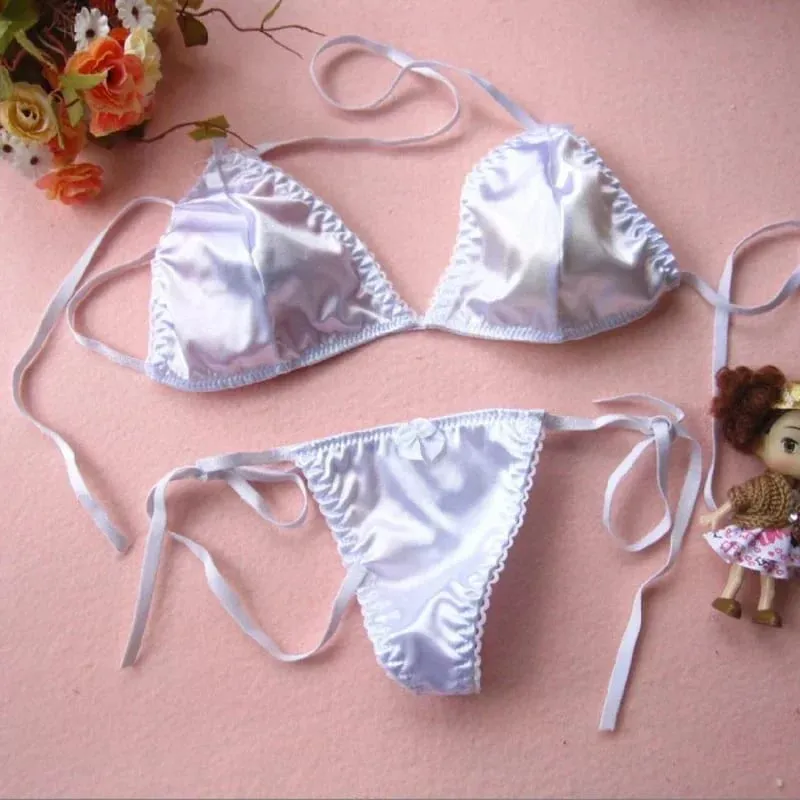 Nyaste sidentrosa G-string Spets Sexiga Underkläder Dam Sexiga Trosor Kvinna Låg midja String Spets Underkläder Intimates Strings T-back — image 3