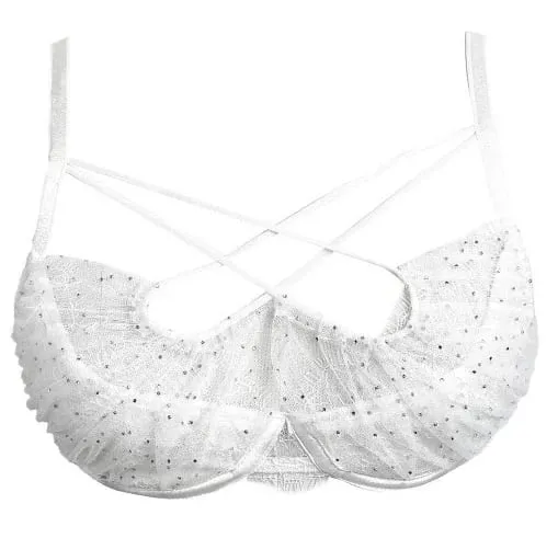 Summer Lace Embroidery Cross Tie Lingerie Set Sheer Mesh Push Up Bra Comfortable Daily Wear Underwear for Women Size 32-38