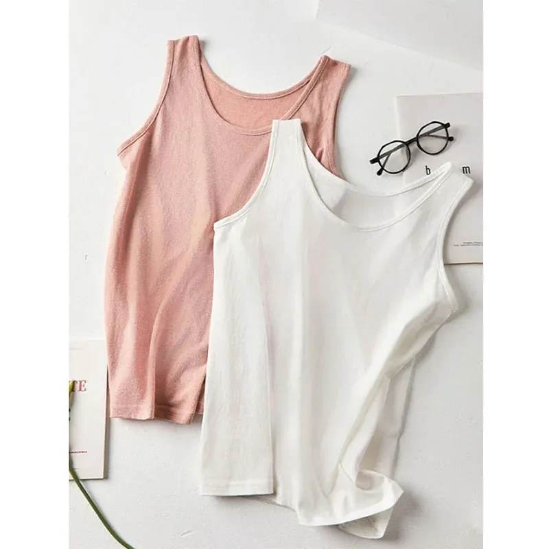 2026 New Women Summer Casual Tank Tops Solid Color All-Match Basic Sleeveless Vest Female Korean Simple Loose O-Neck Camis Top — image 6
