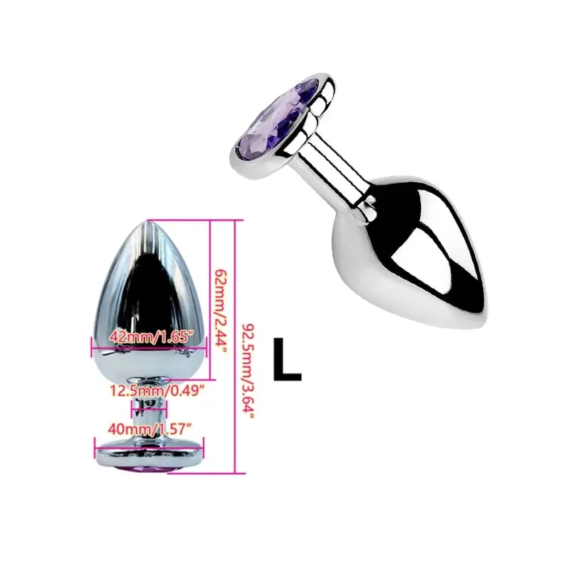 Heart Shaped Metal Anal Plug Butt Plug 6 Colors S/M/L Sizes Unisex Adult Sex Toys for Men Women Anal Massager Pleasure Toy — image 22