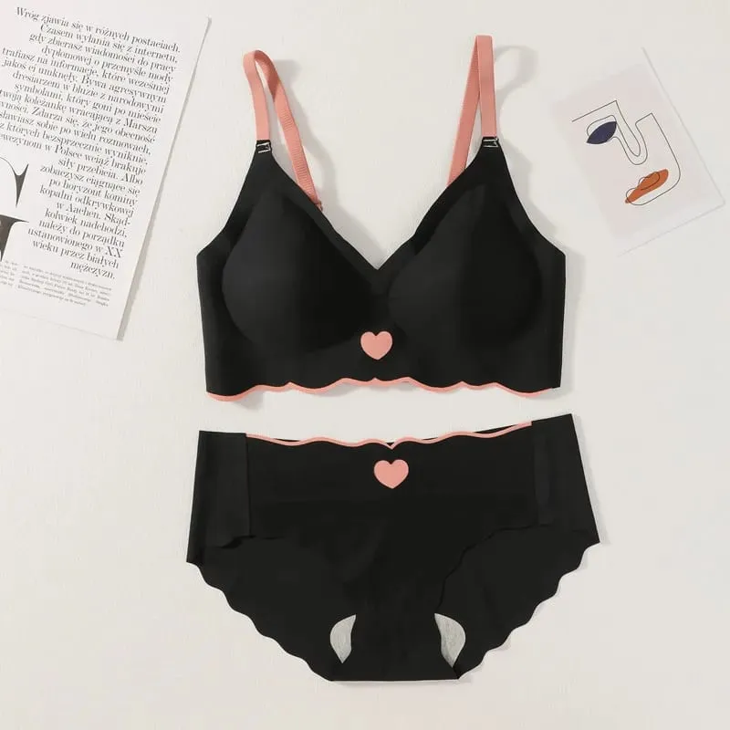 Women Push Up Bra at Panties Set Non-wire Bra Sexy Lingerie Set Low Waist Briefs Pambabaeng Kumportable Underwear Set Pambabae Intimates