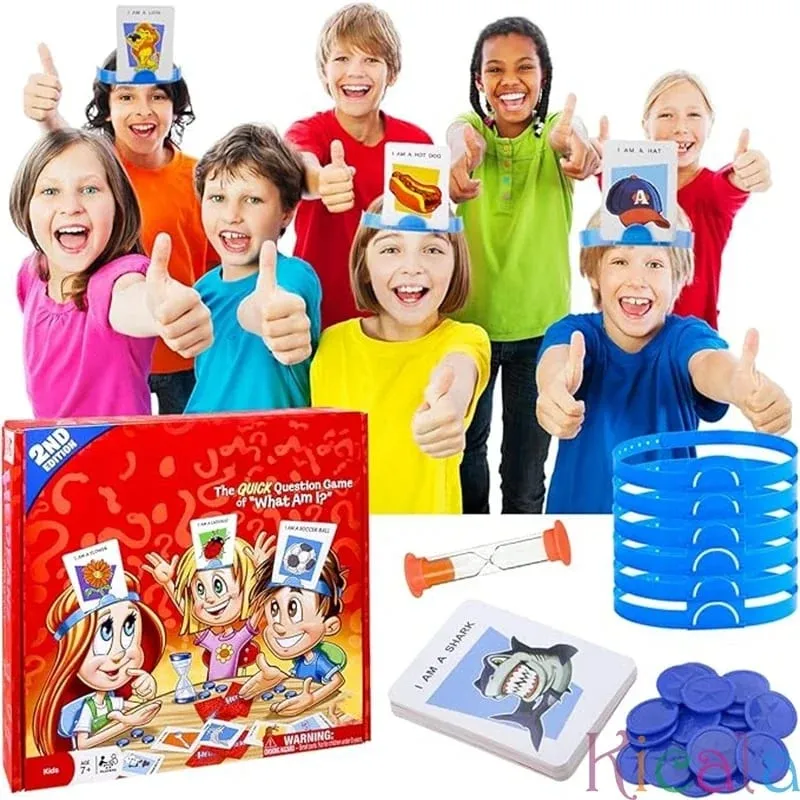 Kids Funny Cards Board Game Toy Family Party Game Guess Who I Am Game Parent-Child Interactive Educational Toy Gift for Boy Girl — image 1