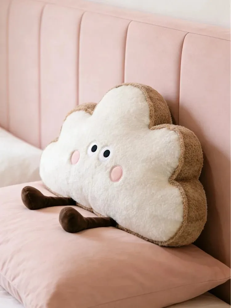 35~65cm Toast Cloud Plush Pillow Kawaii Humanoid Decor Plushie Sofa Chair Back Support Cushion Gift — image 9