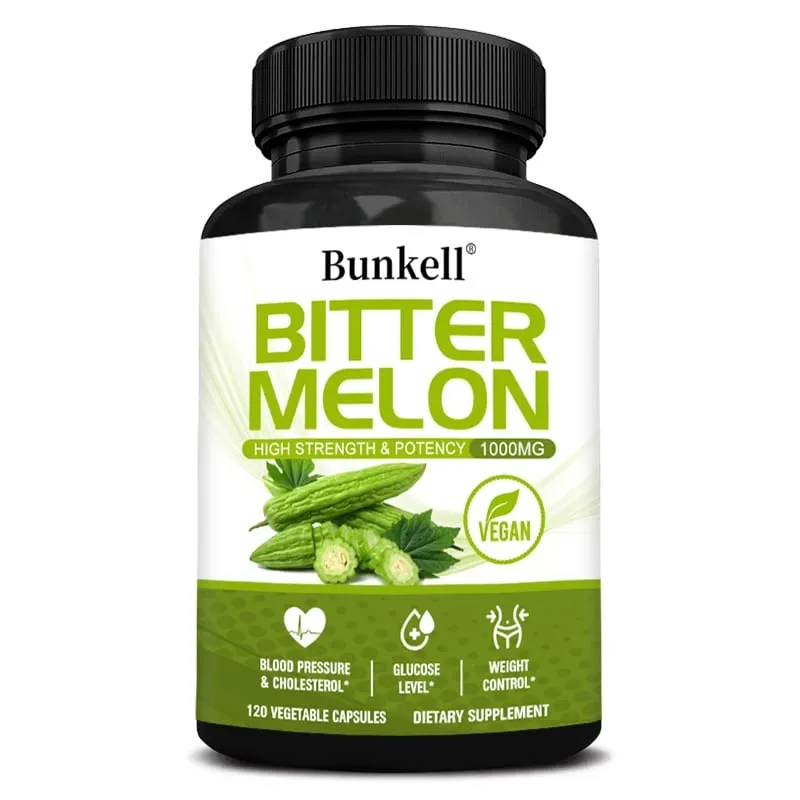 Organic Bitter Melon Extract Capsules - Blood Sugar Balance & Fat Burning Detox & Digestive Support Non-GMO 30/60/120 Counts
