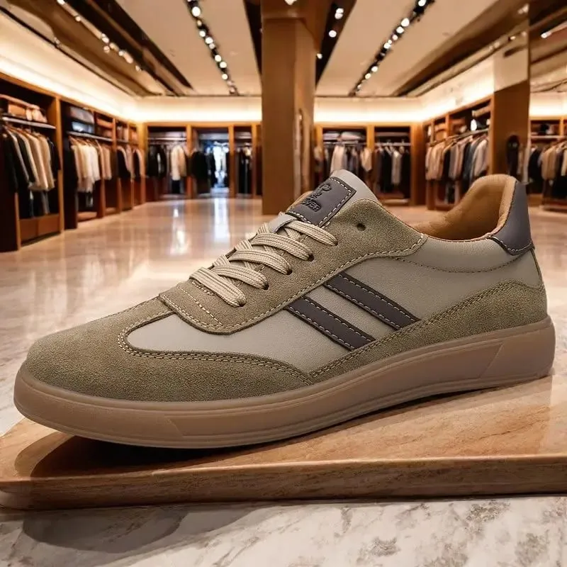 High Quality Leather Sneakers Men Trainers Classic Casual Sports Shoes Man Flat Sneakers Outdoor Non-slip Men's Skateboard Shoes — image 3