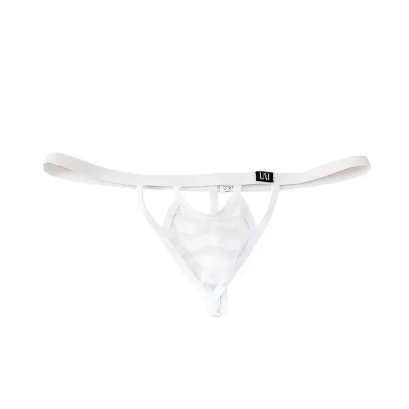 New See-through Mesh Low Rise Mens T-Back Thong Thin Stretch Soft Breathable Lightweight Sexy Underwear — image 1