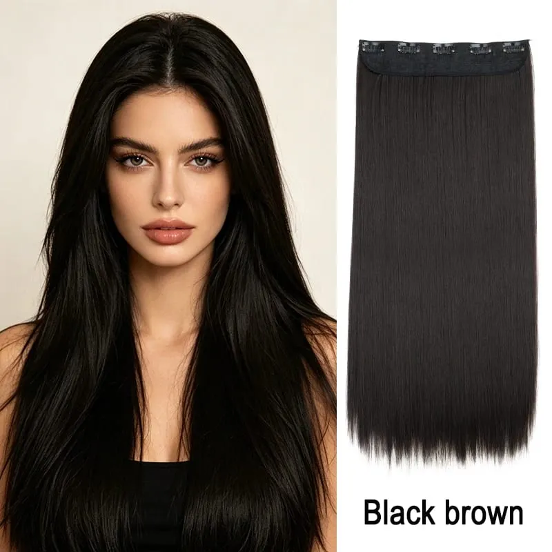 24Inch Synthetic Long Straight Thick One Piece Hair Extension Heat Resistant Fake Hair for Women Daily Use — image 10