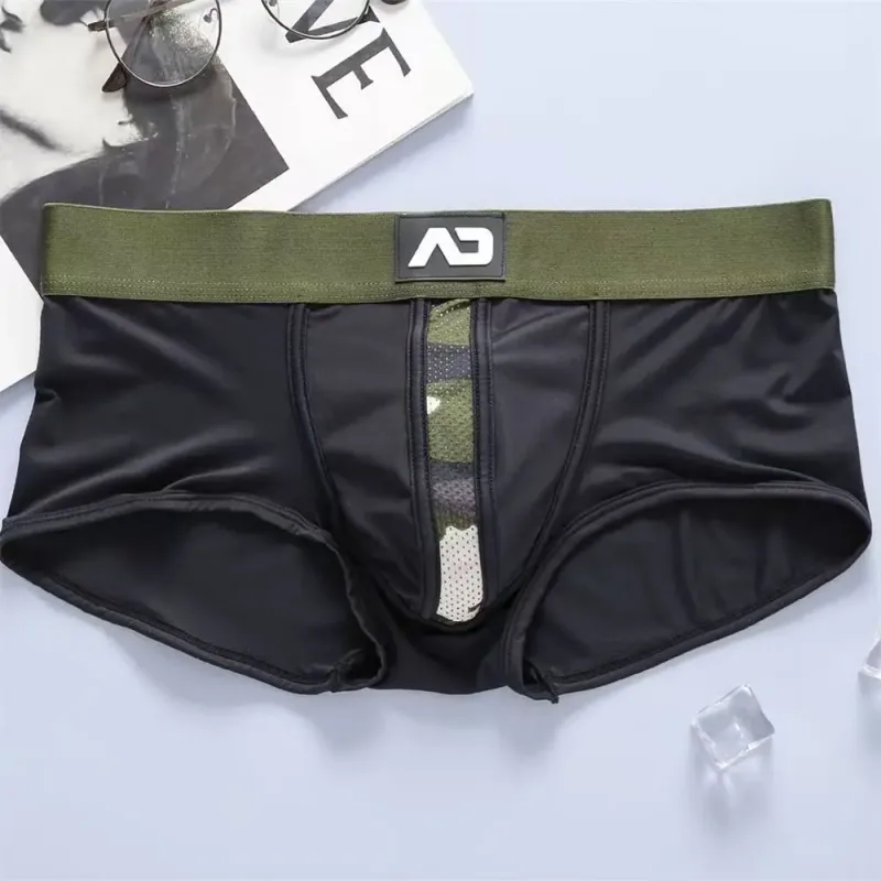 2026New men's personalized ice silk U convex low waist mesh breathable briefs, underwear fashion M388 — image 4