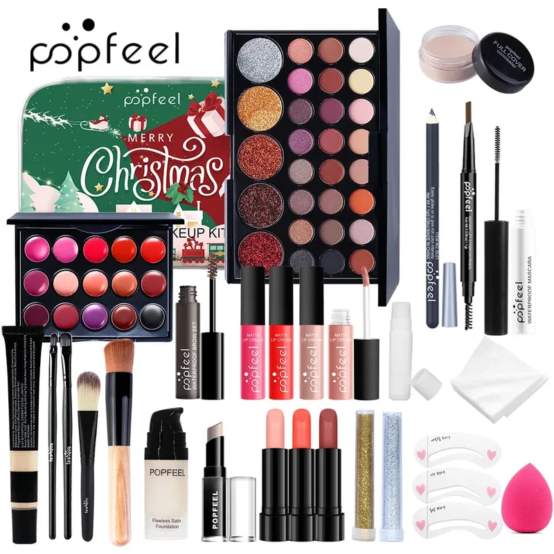 Christmas Makeup Set - Complete Collection of Eyeshadow Foundation Lipstick for Holiday Celebrations and Everyday Glam — image 2