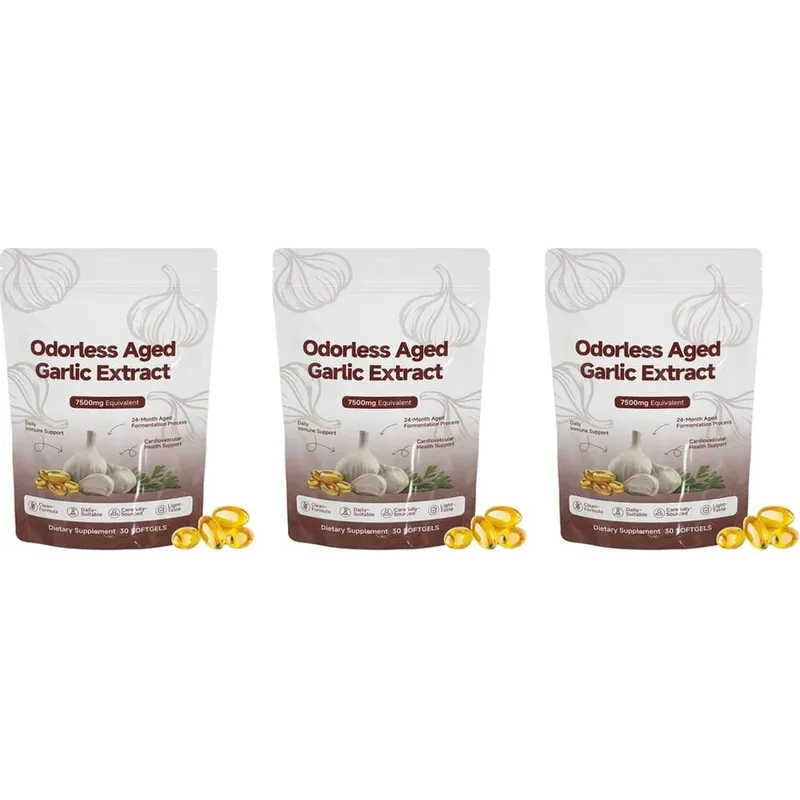 Odorless Aged Garlic Extract 7500mg Equivalent Softgels 30 Count Daily Garlic Supplement Heart & General Wellness Support — image 8