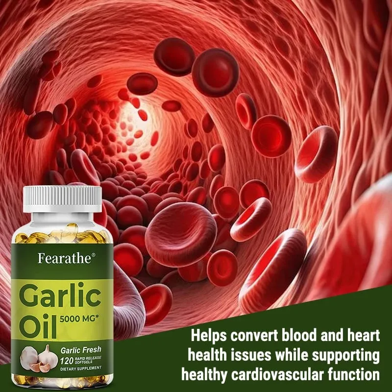 Prémium fokhagyma friss 5000 mg fokhagymaolaj étrend-kiegészítő a szív egészségére és a keringés támogatására antioxidáns NEM-GMO-val — image 4