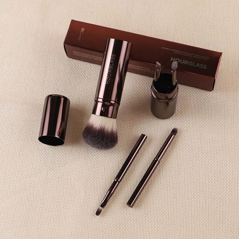 Hourglass Makeup Brush-1018 Multi functional Set of 5 Brushes Loose Powder Brush Lip Brush Eyebrow Brush Portable Makeup Brush — image 3