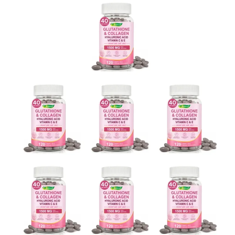 Itawel Collagen Glutathione Softgels Hyaluronic Acid Vitamins C E For Skin Hair Nails Radiance & Beauty Support Adult 120 Count
