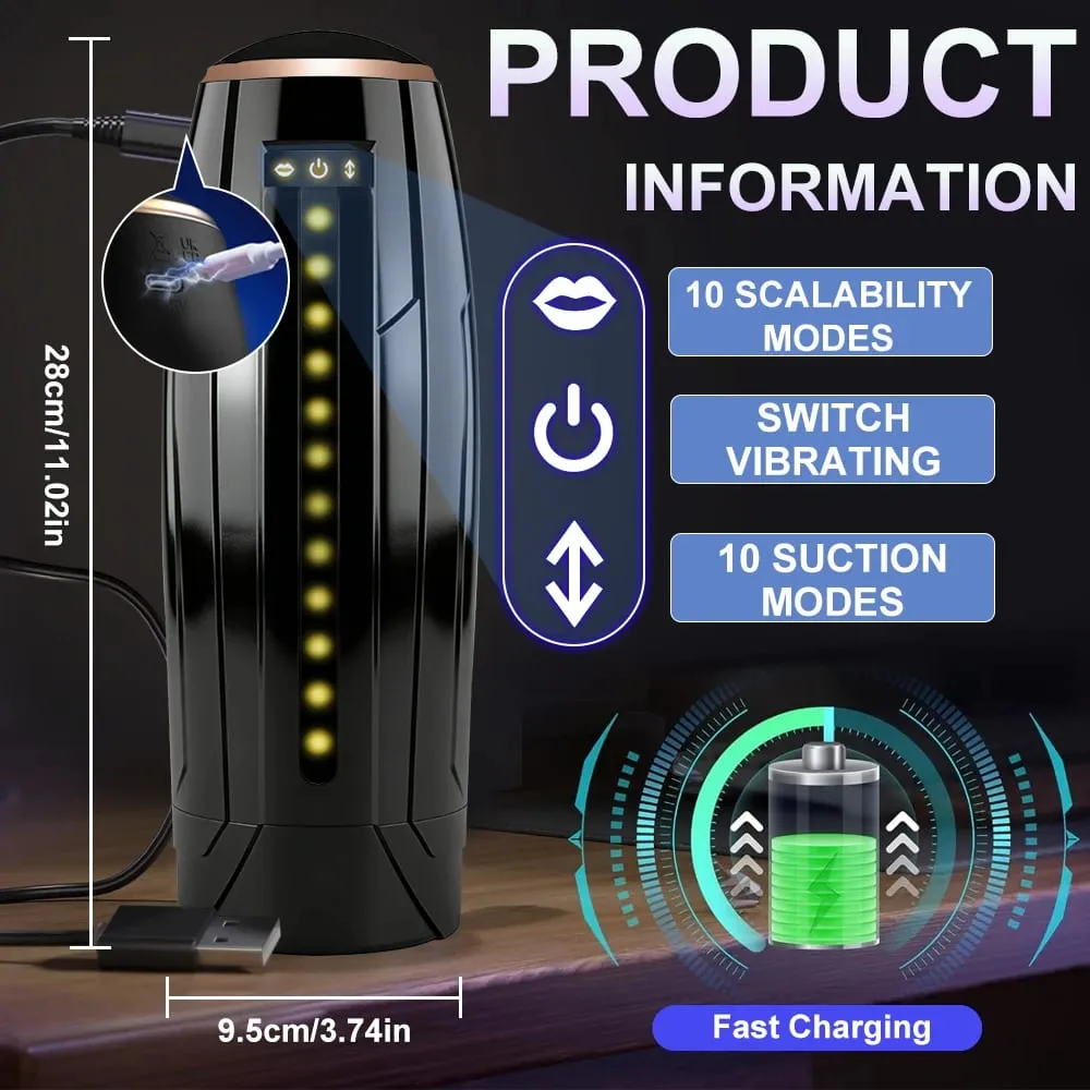 Automatic 3 IN 1 Masturbator Cup Enlargement Penis Pump Vacuum 10 Suction Thrusting Vibration Sex Toy For Men Adult Supplies