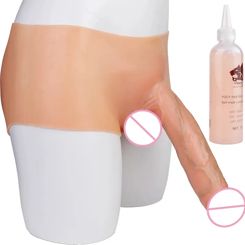 Silikonband Verklighetstrogna dildobyxor Bärbara solid stor penis sexleksaker för kvinnor lesbisk parsex — image 14