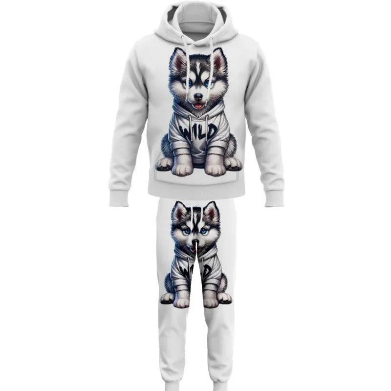 Fashion Animals Dog 3D Printed Autumn Hoodie Suit Men Sweatshirts Sweatpants Casual Two Piece Tracksuit Set Men's Clothing — image 4
