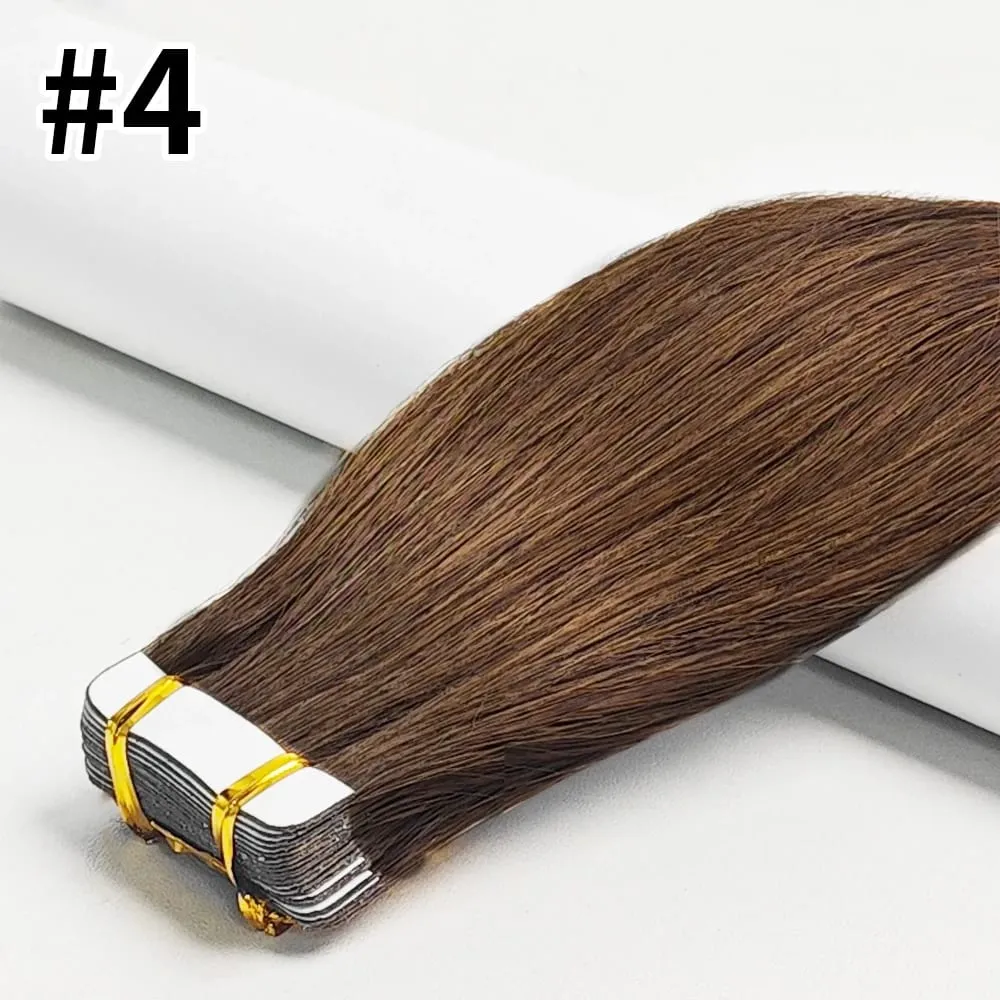 20Pcs/50g Straight Tape In Hair Extensions Full Head 100% Human Hair Tape ins Adhesive Invisible Glue Natural Black 24 26 Inches — image 12