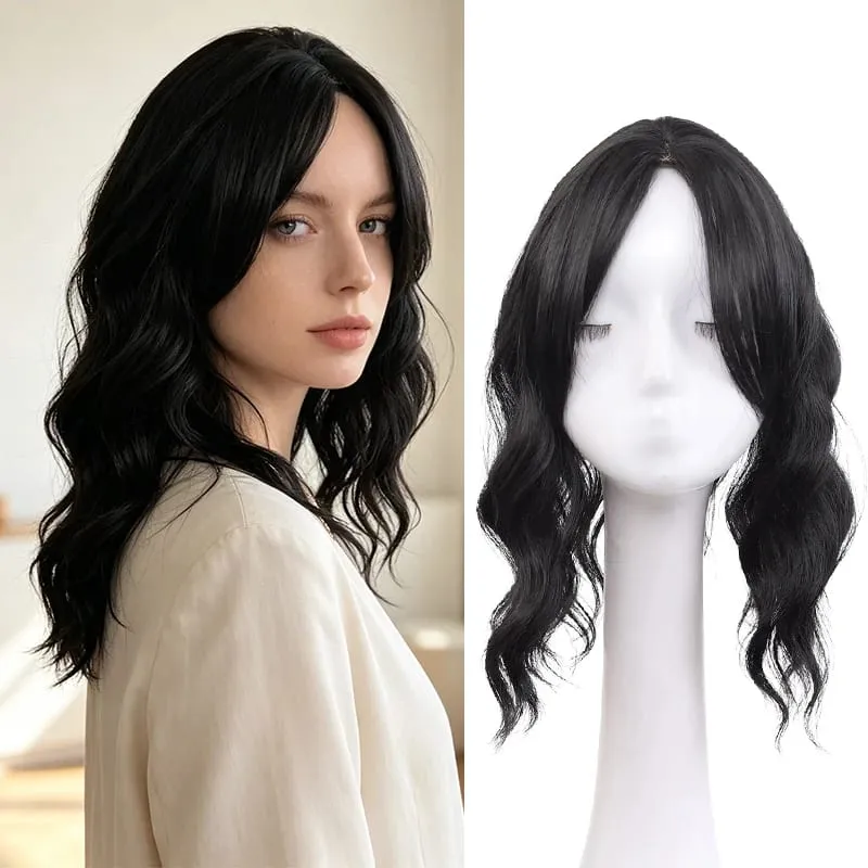 High Quality Synthetic Water Wave Wig Topper Middle Part With Natural Shine Easy To Apply For Quick Volume Boost. — image 8