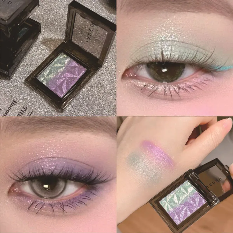 Metallic Gradient Eyeshadow Palette Silver Blue Punk Smoky Eye Shadow Highly Pigmented Pressed Purple Glitter Eyes Makeup Palet