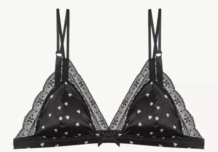 French Satin Lace Triangle Bra Set Wireless Thin Cup Small Bust Push Up Lingerie Side Support Anti Sag Sexy Women Underwear S-XL — image 4
